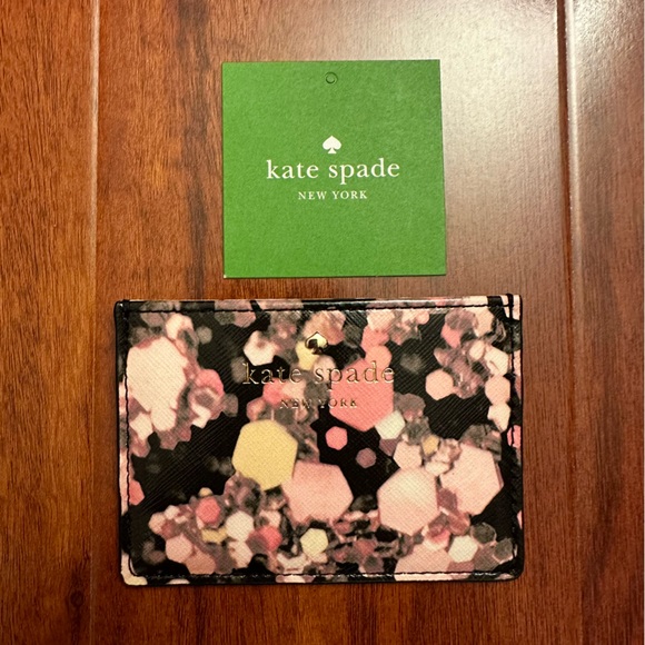 ๐จ HOST PICK ๐ Kate Spade Pink & Gold Glitter Leather Card Holder w/Gift Box - Picture 4 of 6